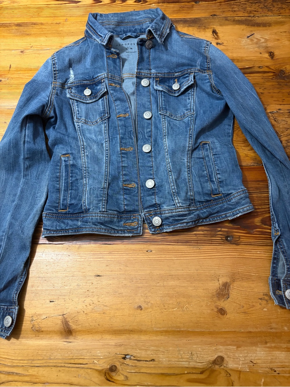 Aeropostale Medium Blue Denim Jacket with Button Front